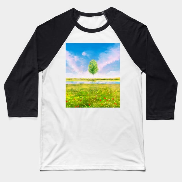 Beautiful Meadow Baseball T-Shirt by Macroart